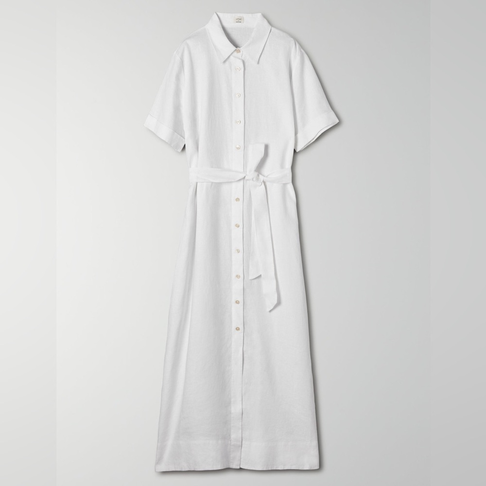 Aritzia Elena Linen Dress Size S - Light Birch